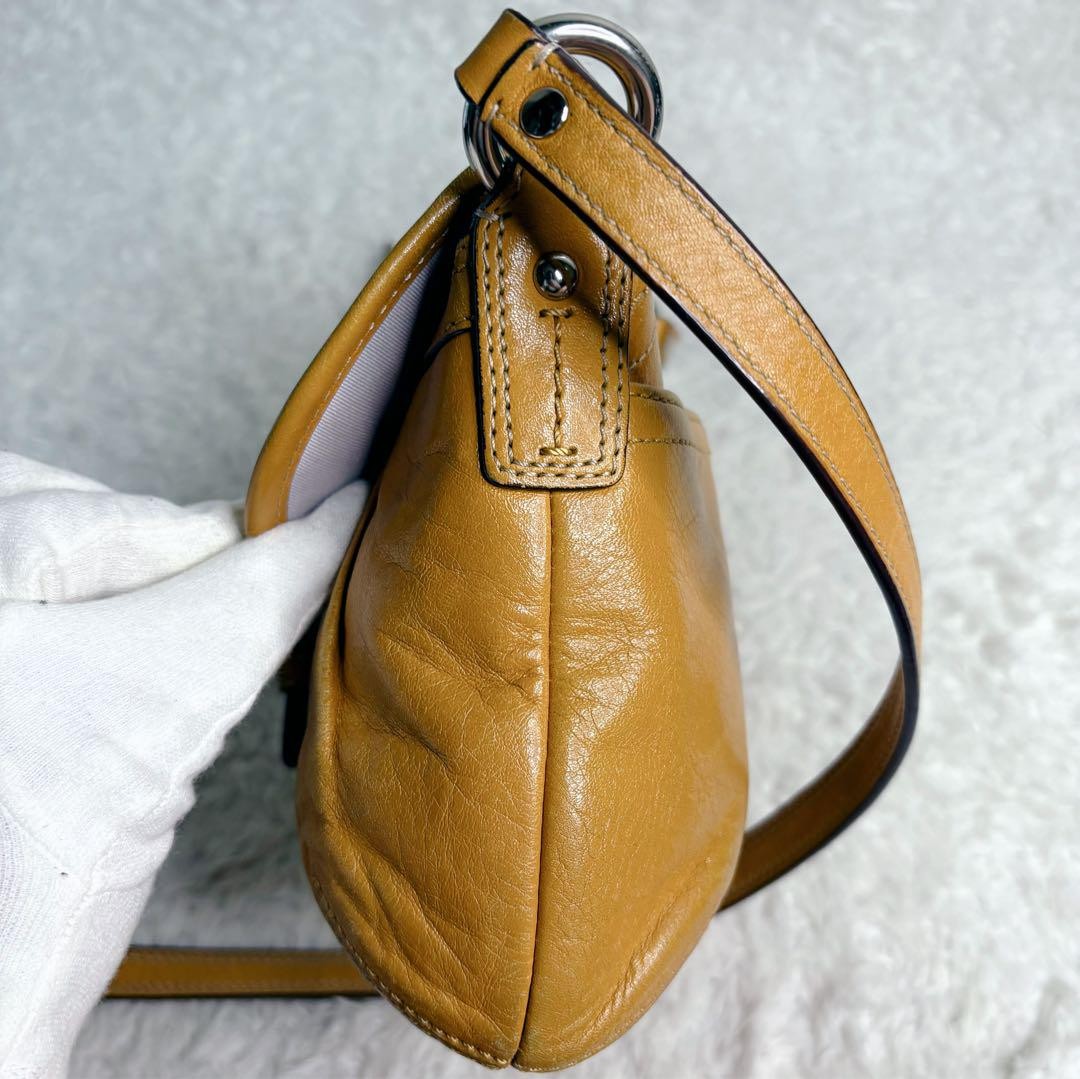 COACH Shoulder Bag Purse Soho Leather Yellow Authentic