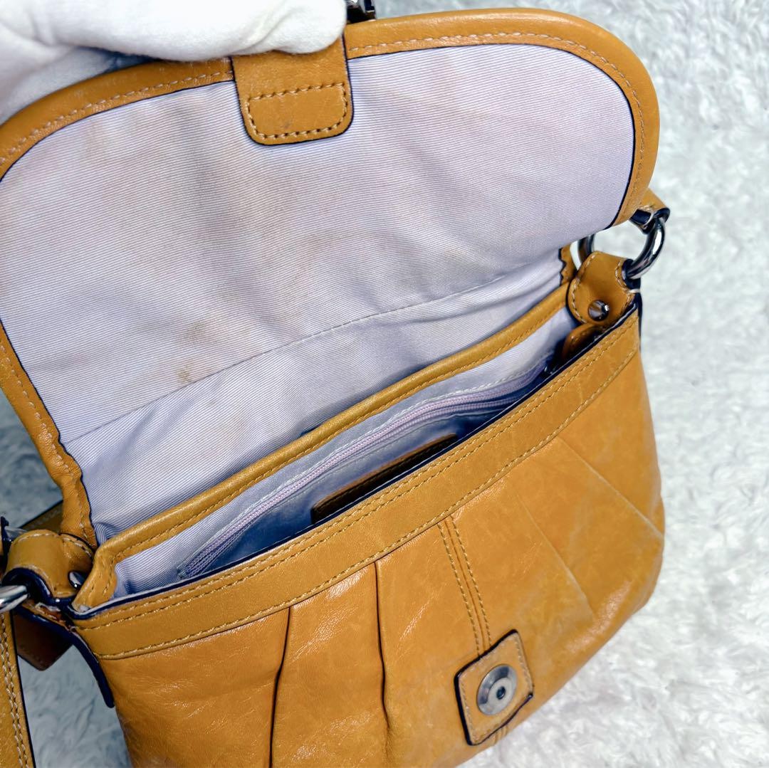 COACH Shoulder Bag Purse Soho Leather Yellow Authentic