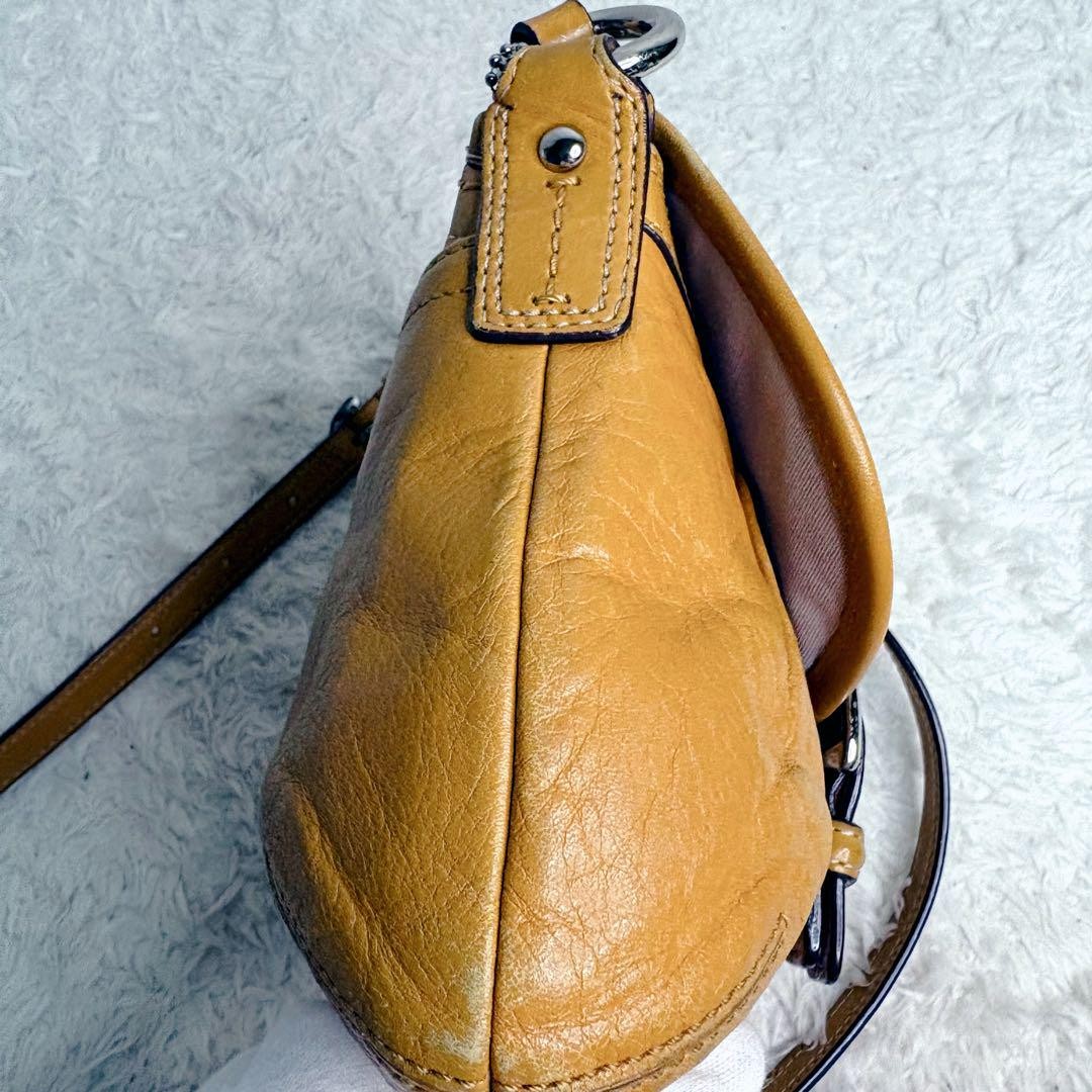 COACH Shoulder Bag Purse Soho Leather Yellow Authentic