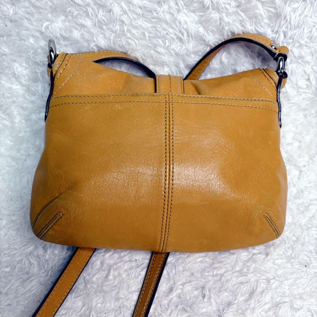 COACH Shoulder Bag Purse Soho Leather Yellow Authentic