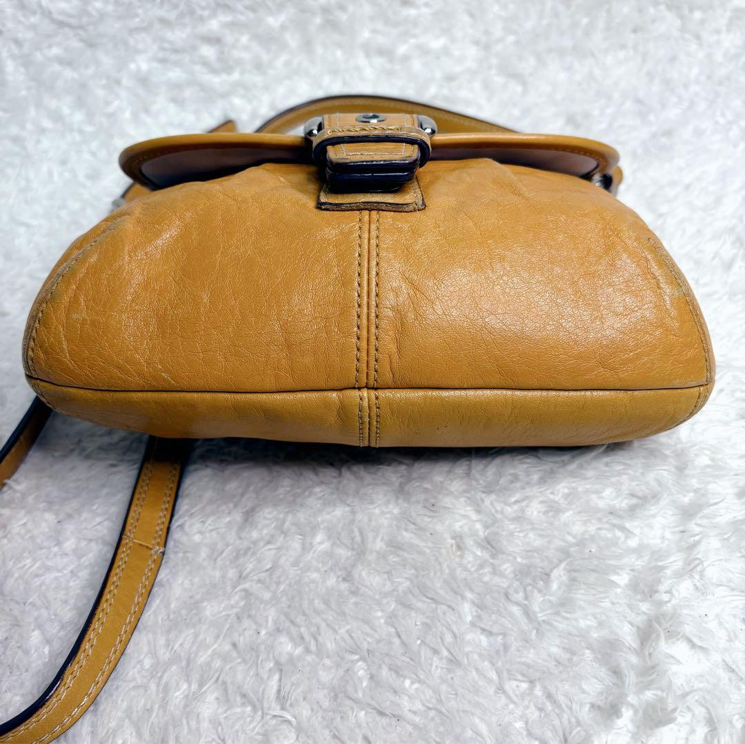 COACH Shoulder Bag Purse Soho Leather Yellow Authentic