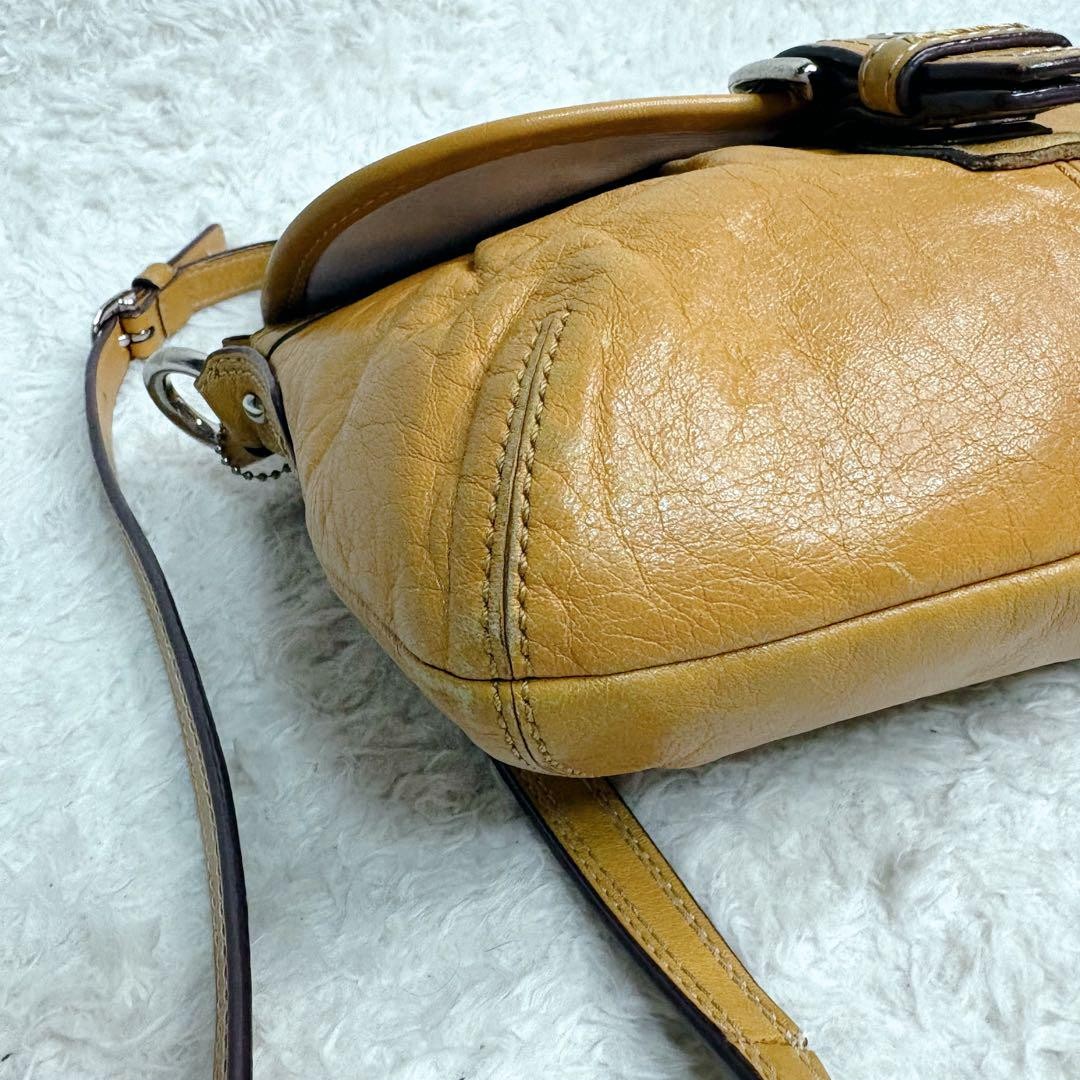 COACH Shoulder Bag Purse Soho Leather Yellow Authentic