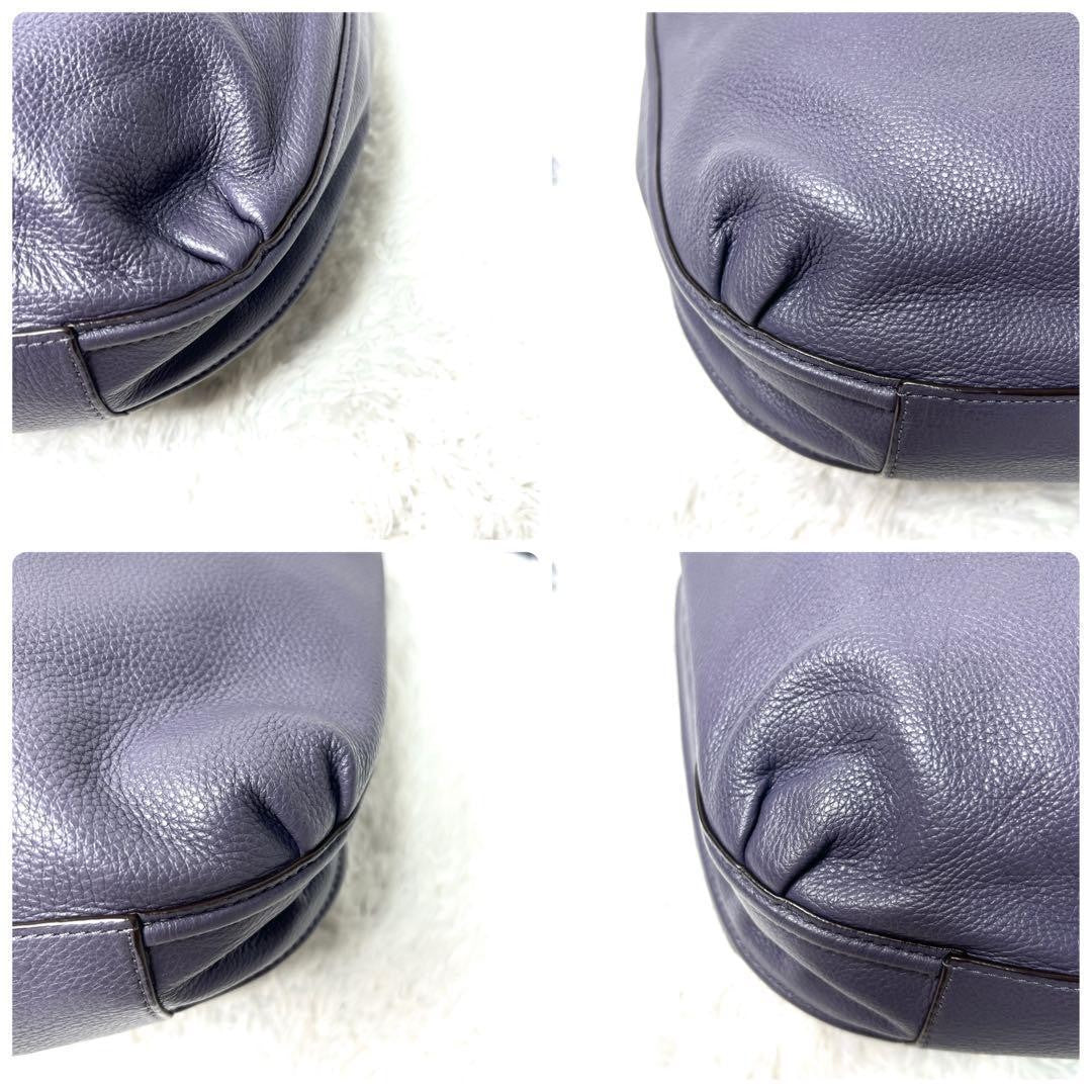 COACH Shoulder Bag Purse Leather Purple Lavender Authentic