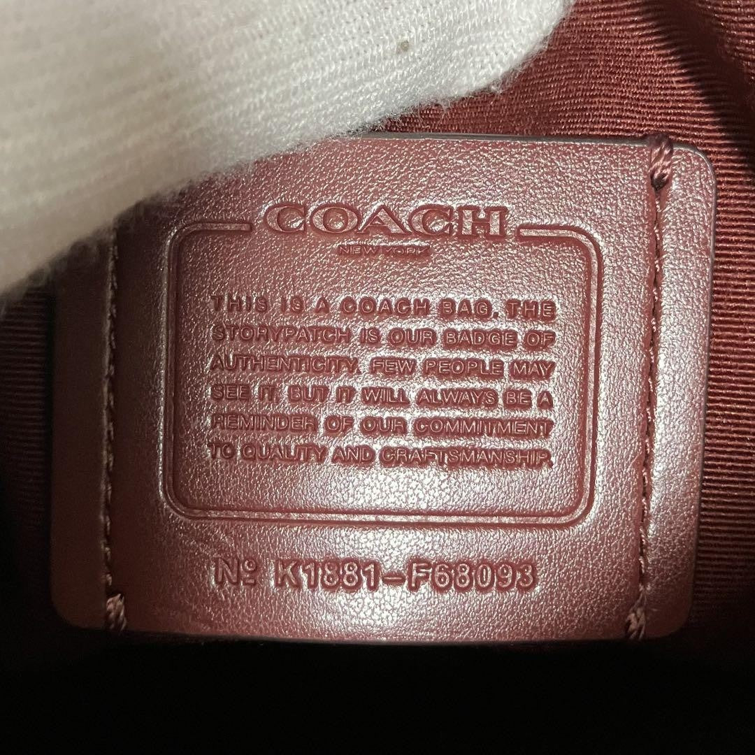 COACH Hand Shoulder Bag Tote Purse Signature Brown Authentic