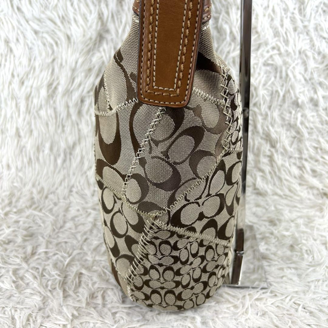 COACH Shoulder Bag Purse Signature 11452 Leather Brown Authentic