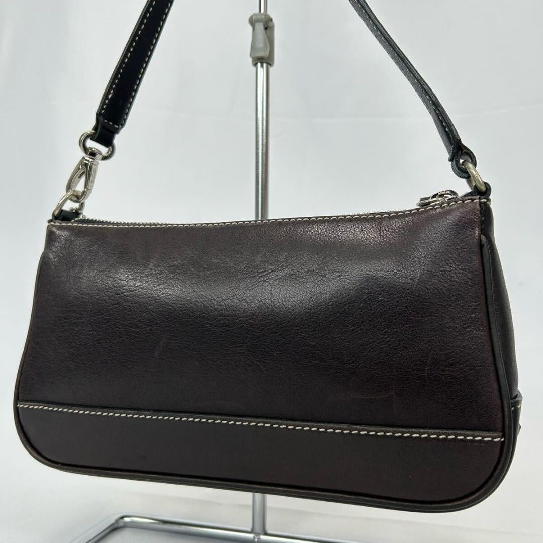 COACH Hand Shoulder Bag Tote Purse Soho Leather Dark Brown Authentic