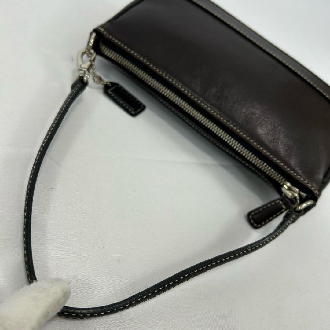 COACH Hand Shoulder Bag Tote Purse Soho Leather Dark Brown Authentic