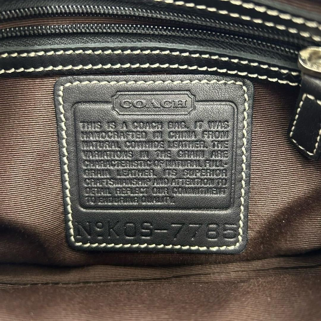 COACH Hand Shoulder Bag Tote Purse Soho Leather Dark Brown Authentic