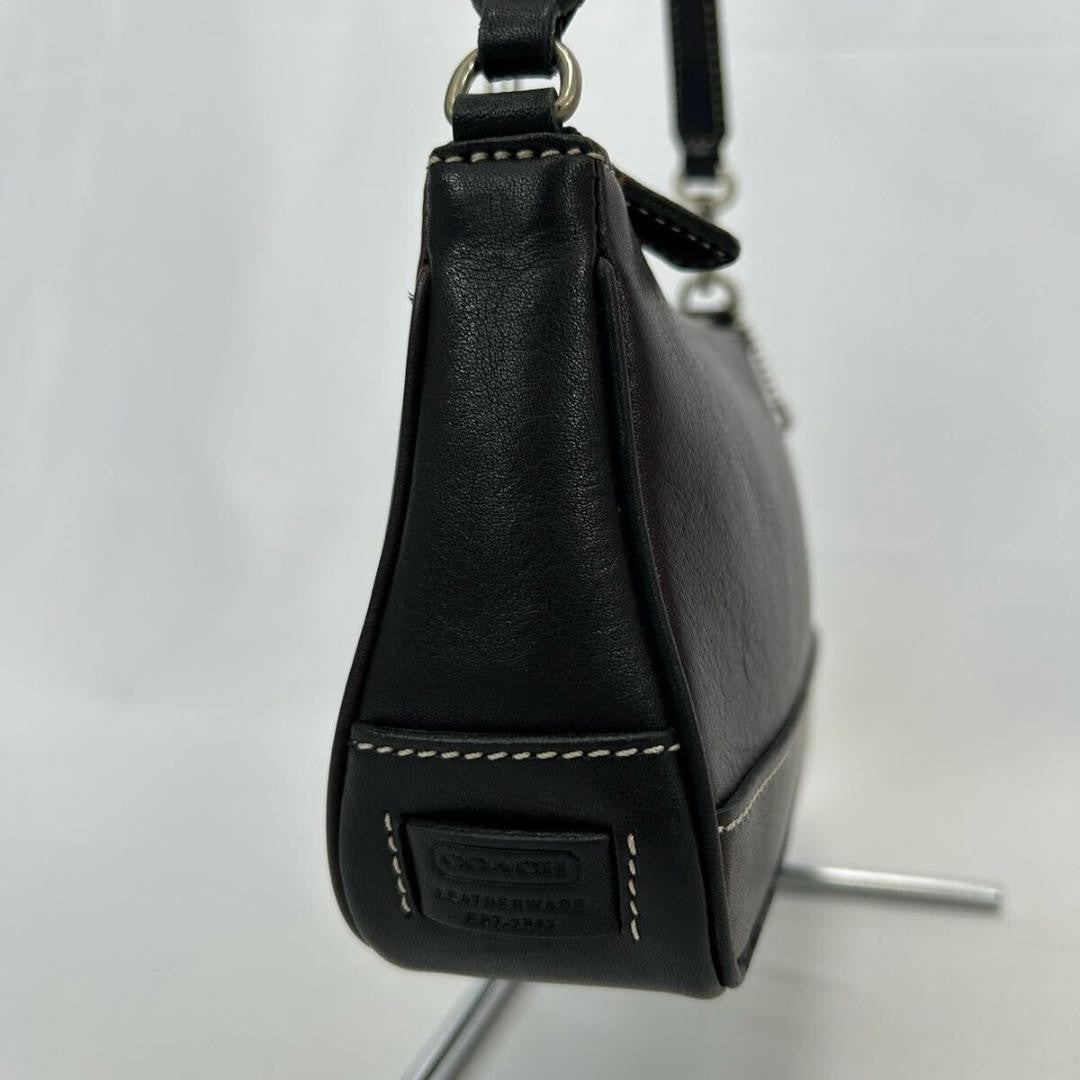 COACH Hand Shoulder Bag Tote Purse Soho Leather Dark Brown Authentic