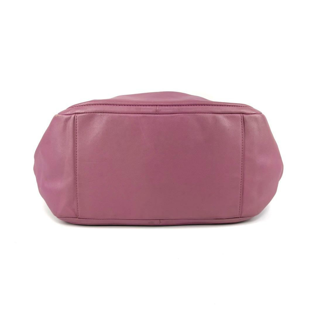 COACH Shoulder Bag Purse Turn Lock 13412 Leather Pink Authentic
