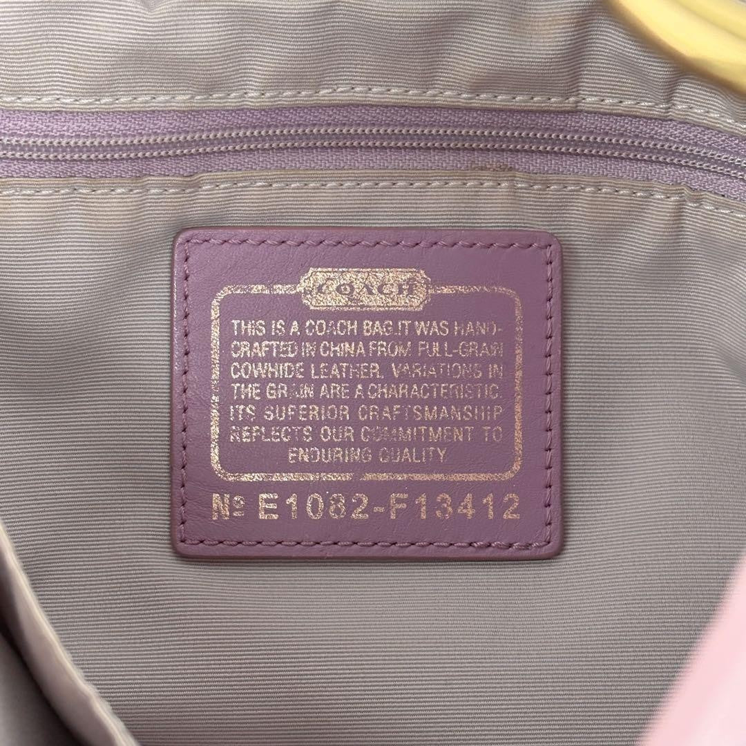 COACH Shoulder Bag Purse Turn Lock 13412 Leather Pink Authentic