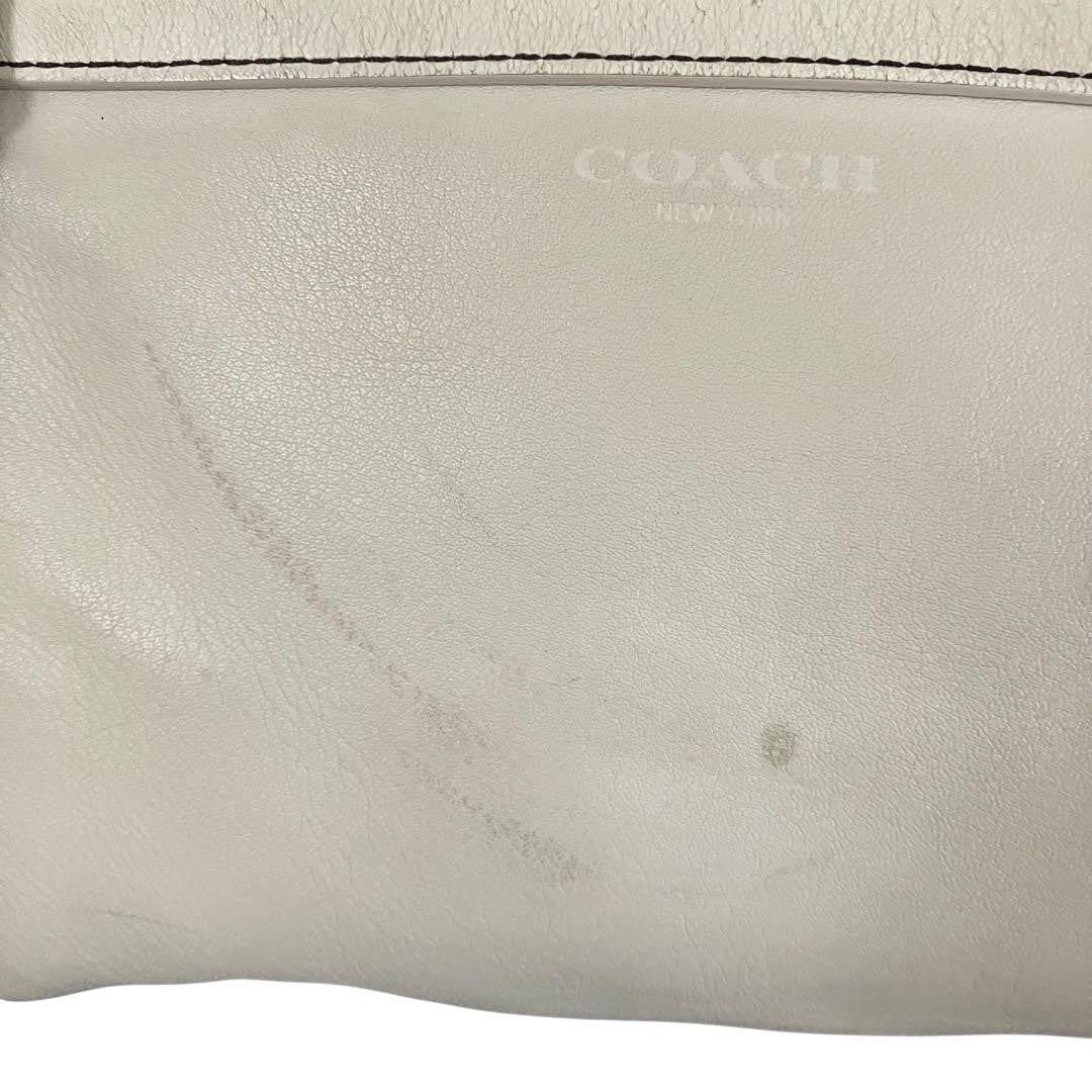 COACH Hand Shoulder Bag Tote Purse 2way 21543 Tweed Leather Multicolor Authentic