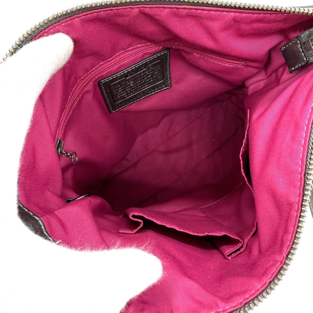COACH Shoulder Bag Purse Signature Patchwork Pink Authentic