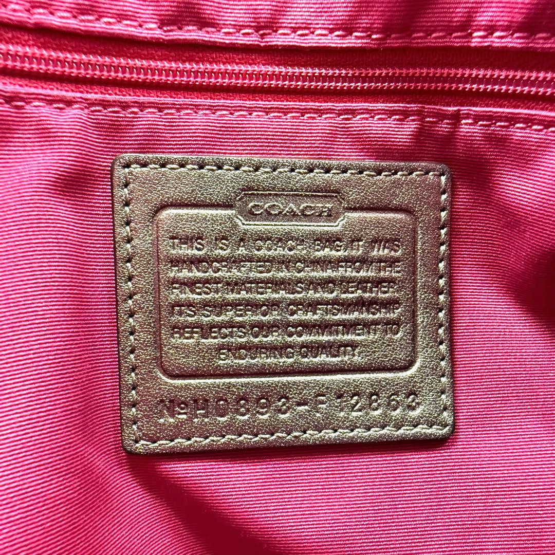 COACH Shoulder Bag Purse Signature Patchwork Pink Authentic