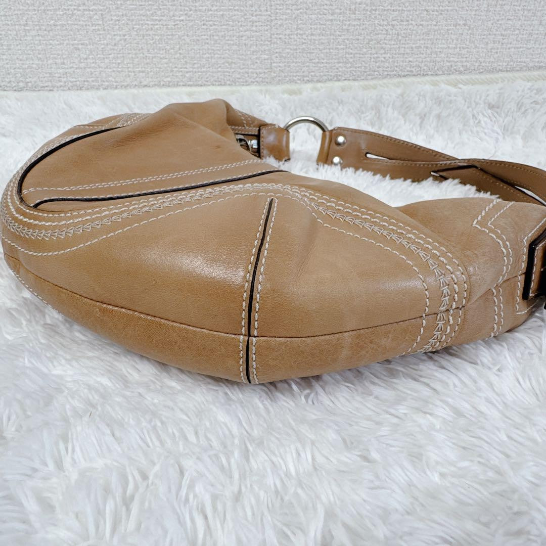 COACH Hand Shoulder Bag Tote Purse Leather Brown Authentic