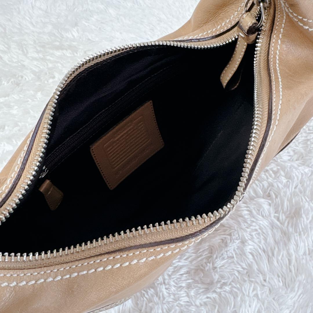 COACH Hand Shoulder Bag Tote Purse Leather Brown Authentic