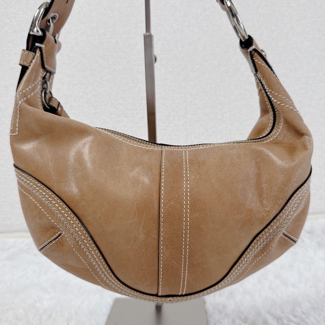 COACH Hand Shoulder Bag Tote Purse Leather Brown Authentic