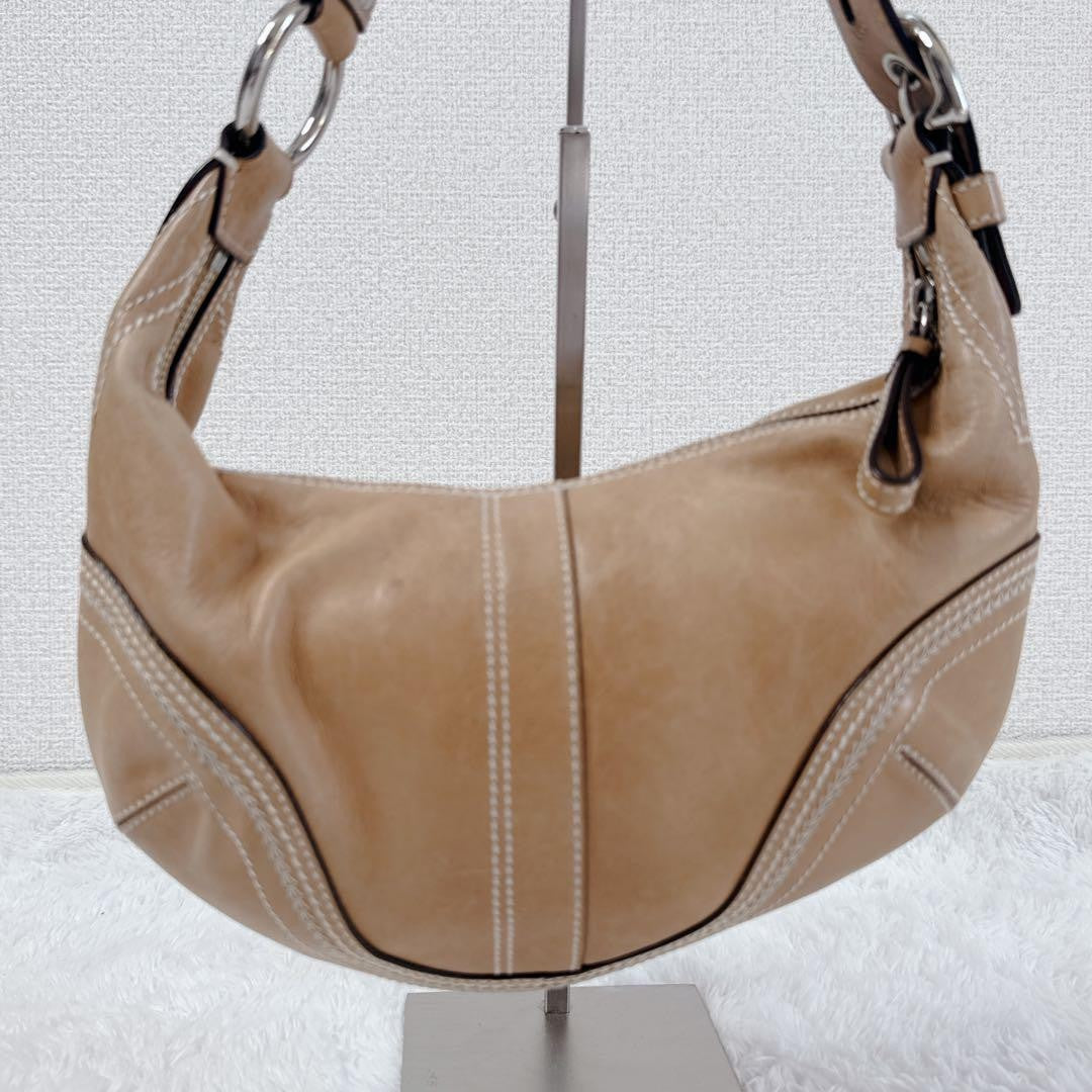 COACH Hand Shoulder Bag Tote Purse Leather Brown Authentic