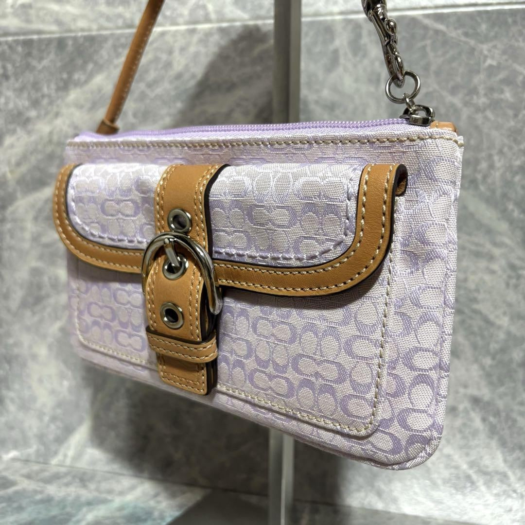 COACH Accessory Pouch Hand Pouch Signature Soho Pink Authentic
