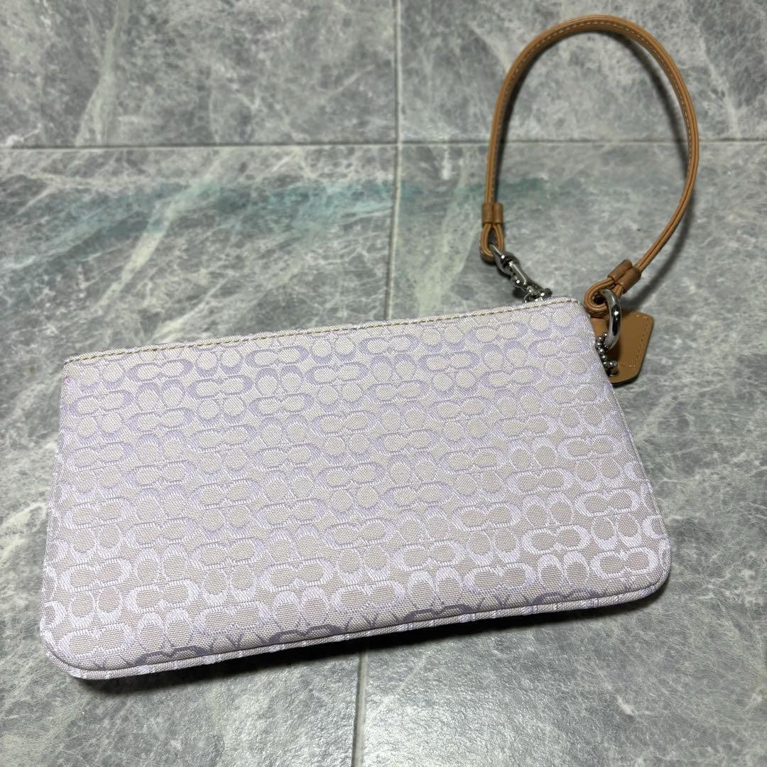 COACH Accessory Pouch Hand Pouch Signature Soho Pink Authentic