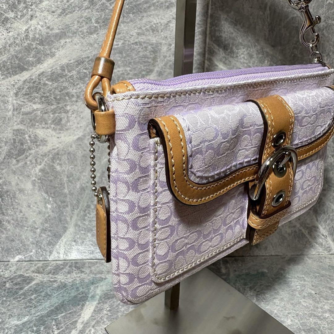 COACH Accessory Pouch Hand Pouch Signature Soho Pink Authentic