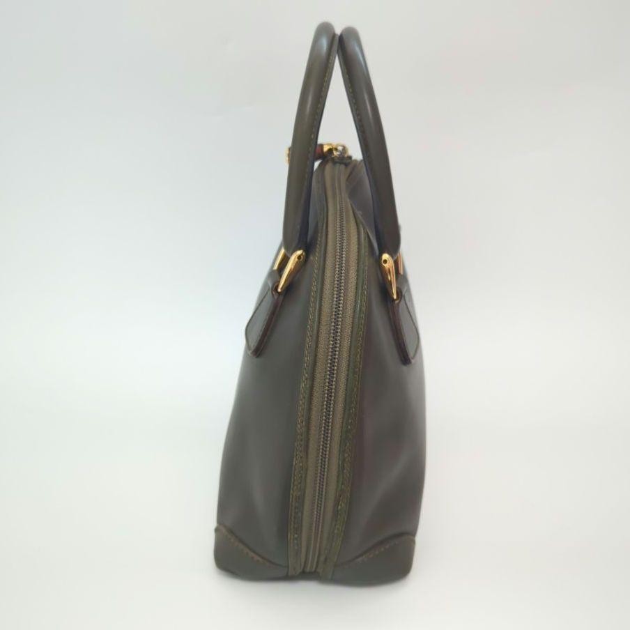 GUCCI Hand Bag Tote Purse Bamboo Leather Khaki Authentic