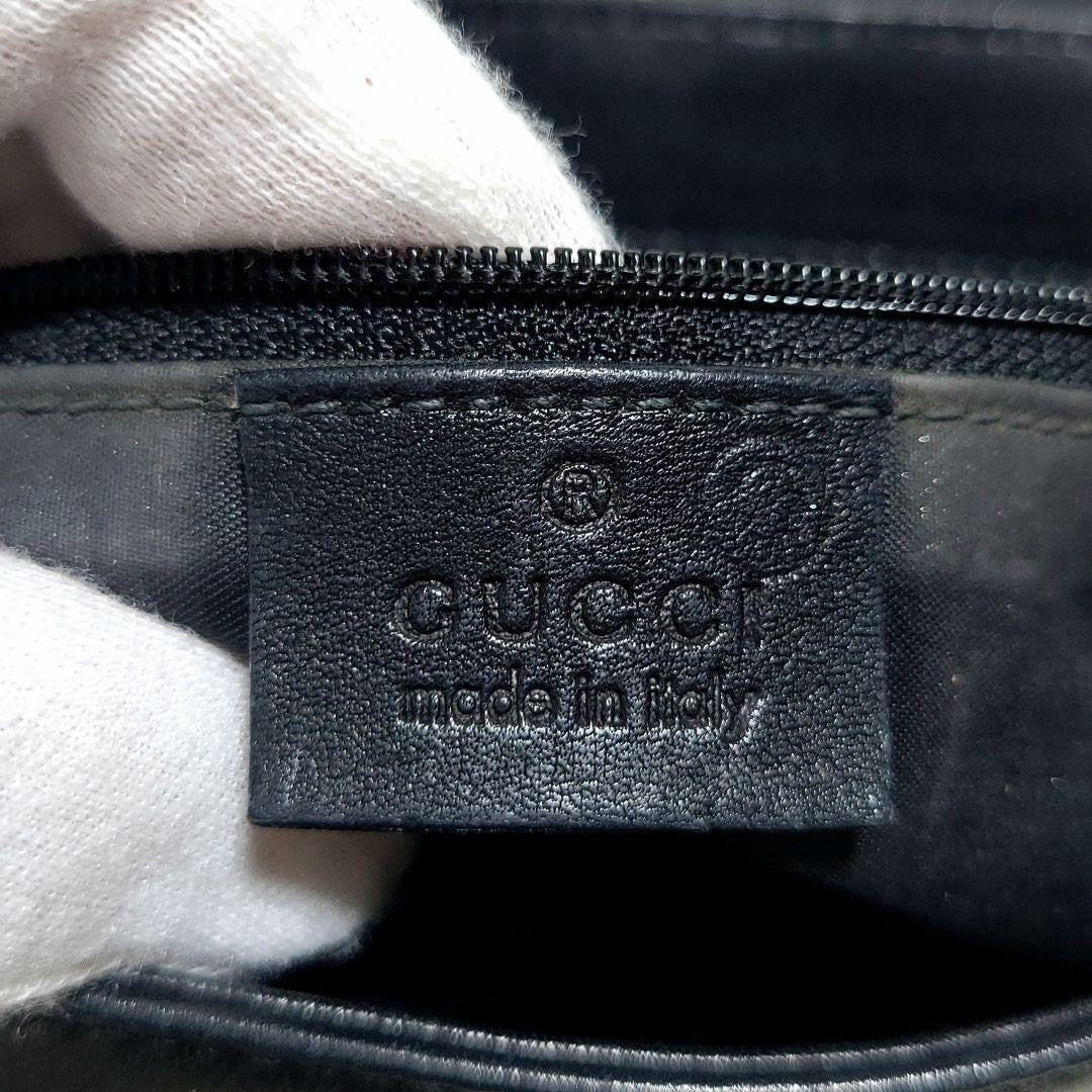 GUCCI Hand Bag Tote Purse Chain Leather Black Authentic