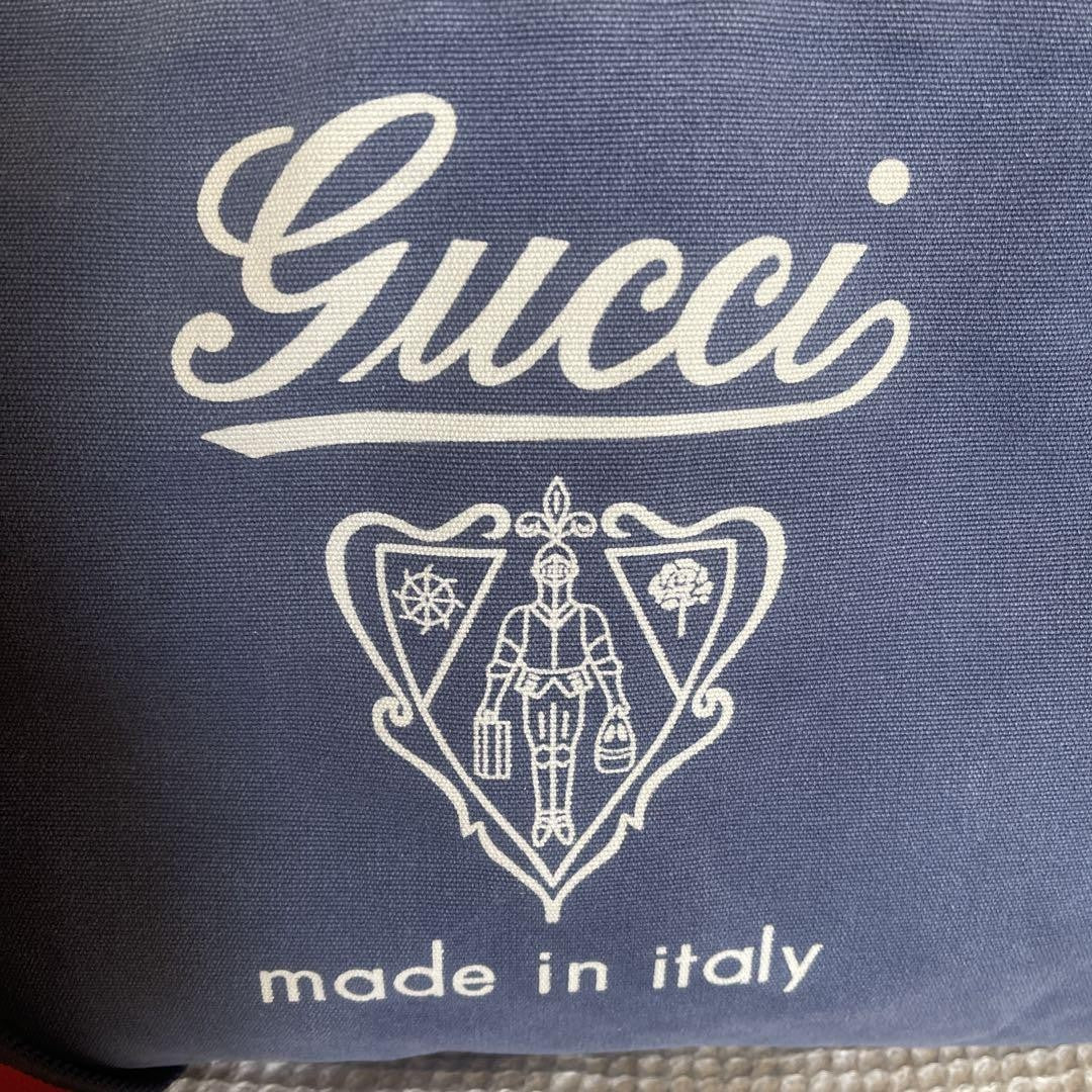 GUCCI Shoulder Bag Purse Canvas Blue Authentic