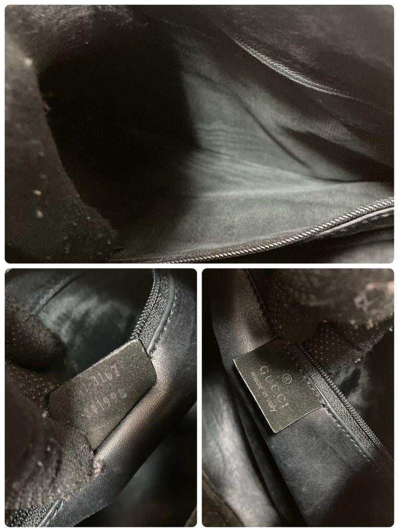 GUCCI Shoulder Bag Purse Leather Suede Black Authentic