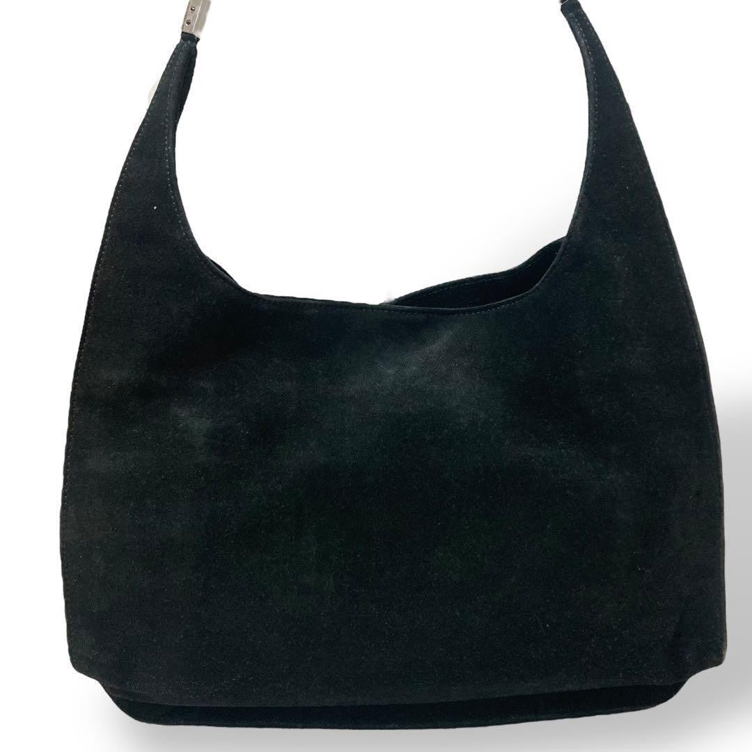 GUCCI Shoulder Bag Purse Leather Suede Black Authentic
