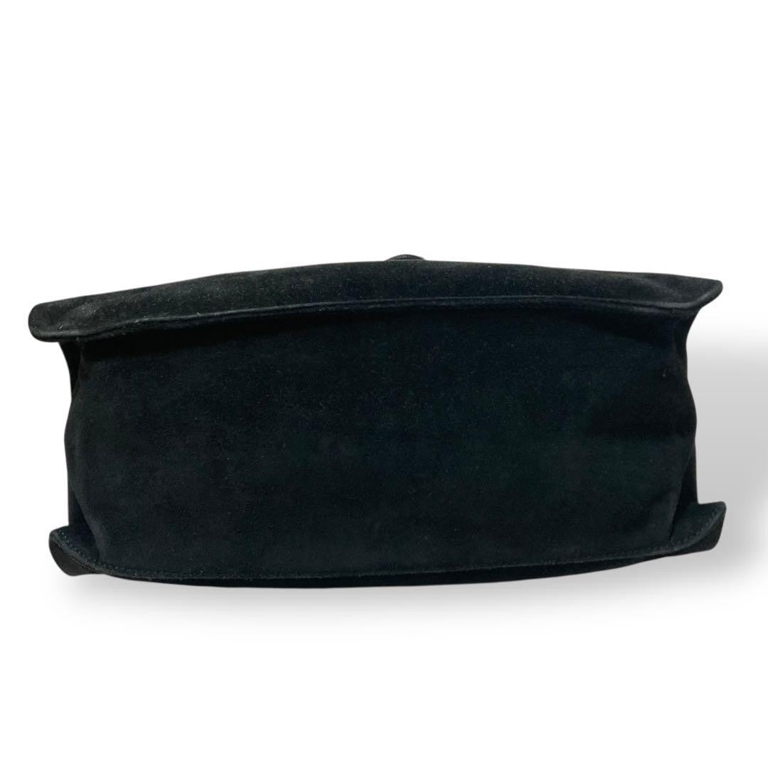 GUCCI Shoulder Bag Purse Leather Suede Black Authentic