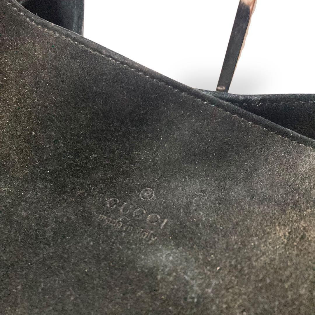 GUCCI Shoulder Bag Purse Leather Suede Black Authentic