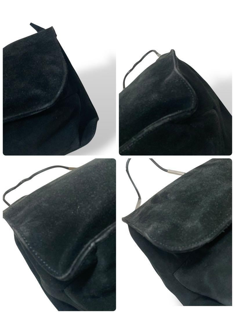 GUCCI Shoulder Bag Purse Leather Suede Black Authentic
