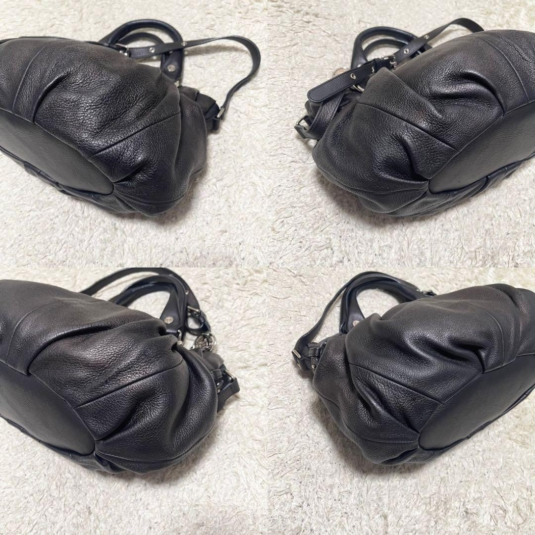 CELINE Hand Shoulder Bag Tote Purse 2way Leather Dark Brown Authentic