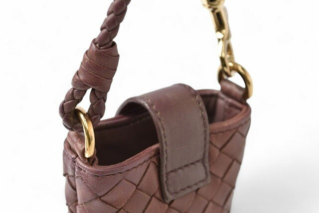 BOTTEGA VENETA Smartphone Shoulder Mini Pouch Intrecciato Purple Authentic
