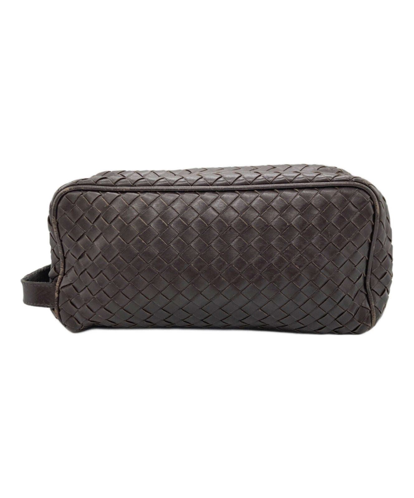 BOTTEGA VENETA Clutch Bag Second Bag Intrecciato Brown Authentic