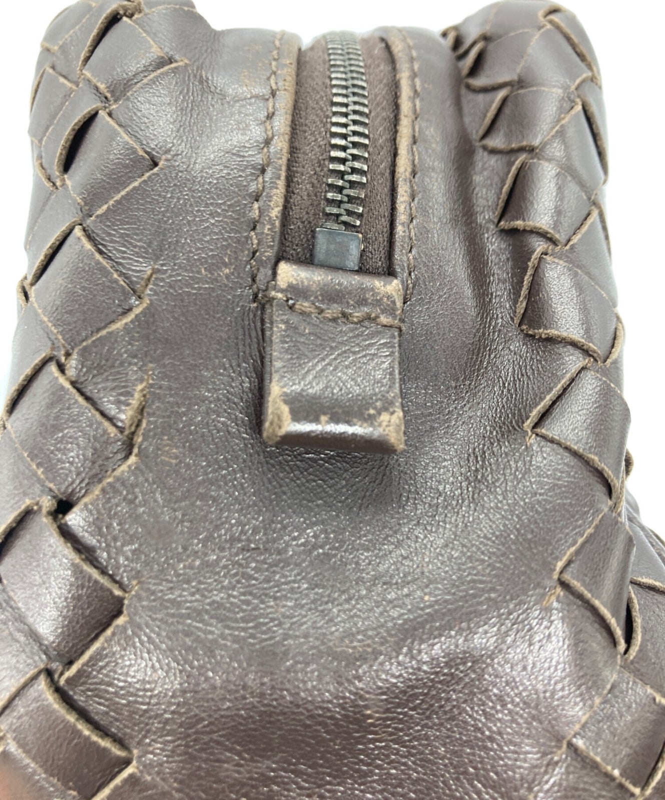 BOTTEGA VENETA Clutch Bag Second Bag Intrecciato Brown Authentic