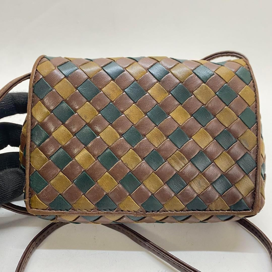 BOTTEGA VENETA Shoulder Bag Purse Intrecciato Multicolor Authentic