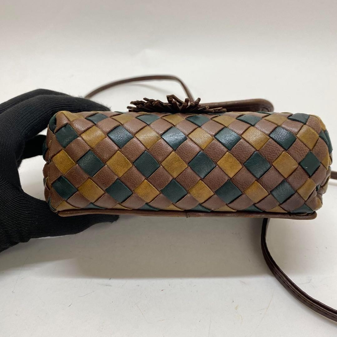 BOTTEGA VENETA Shoulder Bag Purse Intrecciato Multicolor Authentic