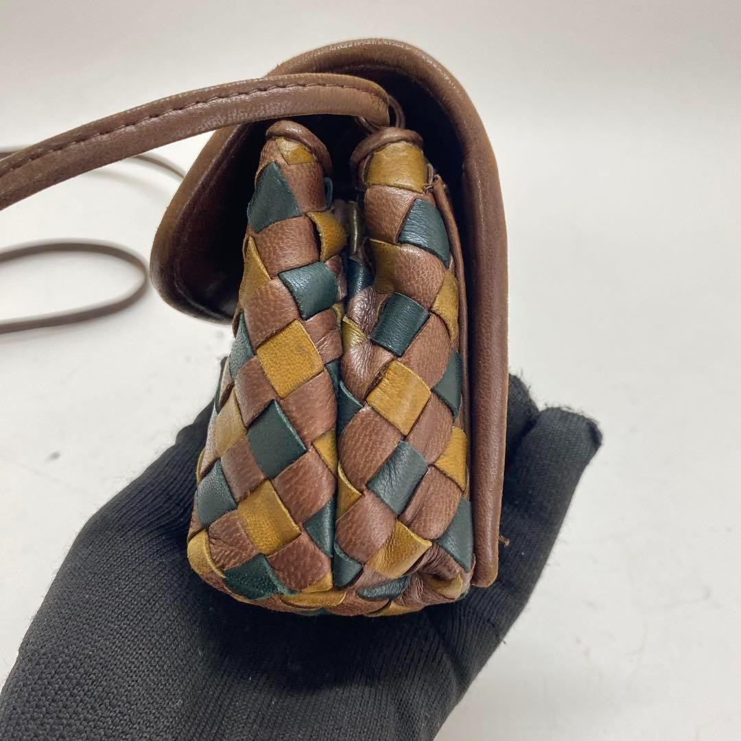 BOTTEGA VENETA Shoulder Bag Purse Intrecciato Multicolor Authentic