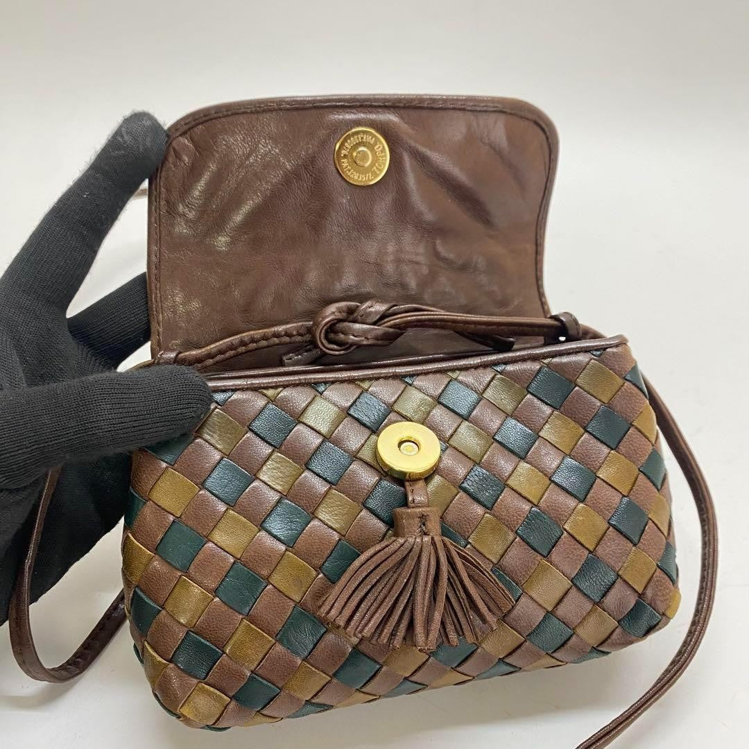 BOTTEGA VENETA Shoulder Bag Purse Intrecciato Multicolor Authentic