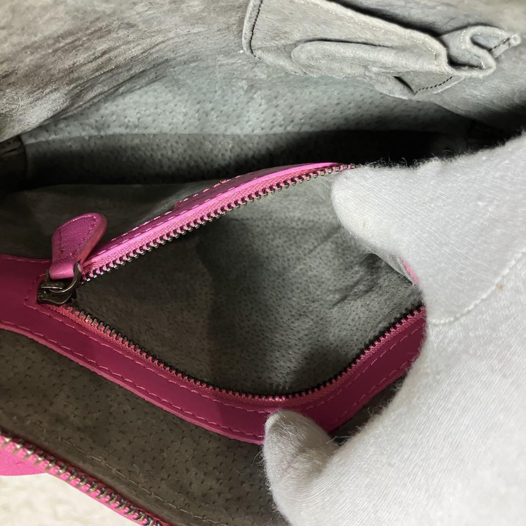 BOTTEGA VENETA Shoulder Bag Purse Intrecciato Leather Pink Authentic