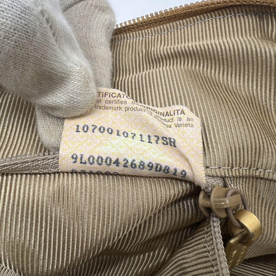 BOTTEGA VENETA Hand Bag Tote Purse Intrecciato Leather Yellow Beige Authentic