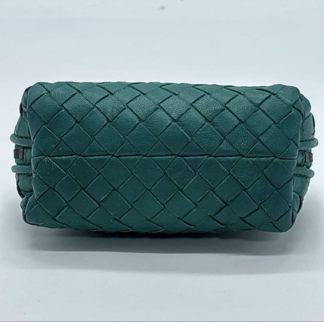 BOTTEGA VENETA Accessory Pouch Hand Pouch Intrecciato Leather Green Authentic