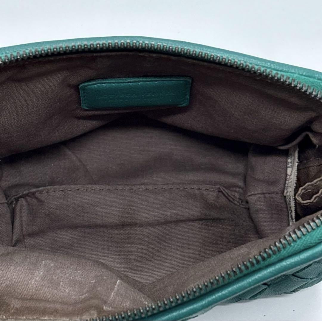 BOTTEGA VENETA Accessory Pouch Hand Pouch Intrecciato Leather Green Authentic
