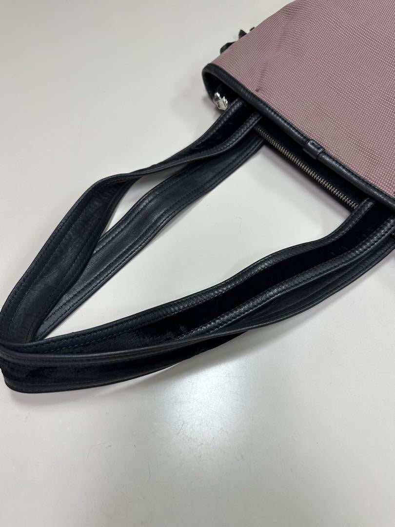 Saint Laurent Hand Bag Tote Purse Nylon Pink Authentic