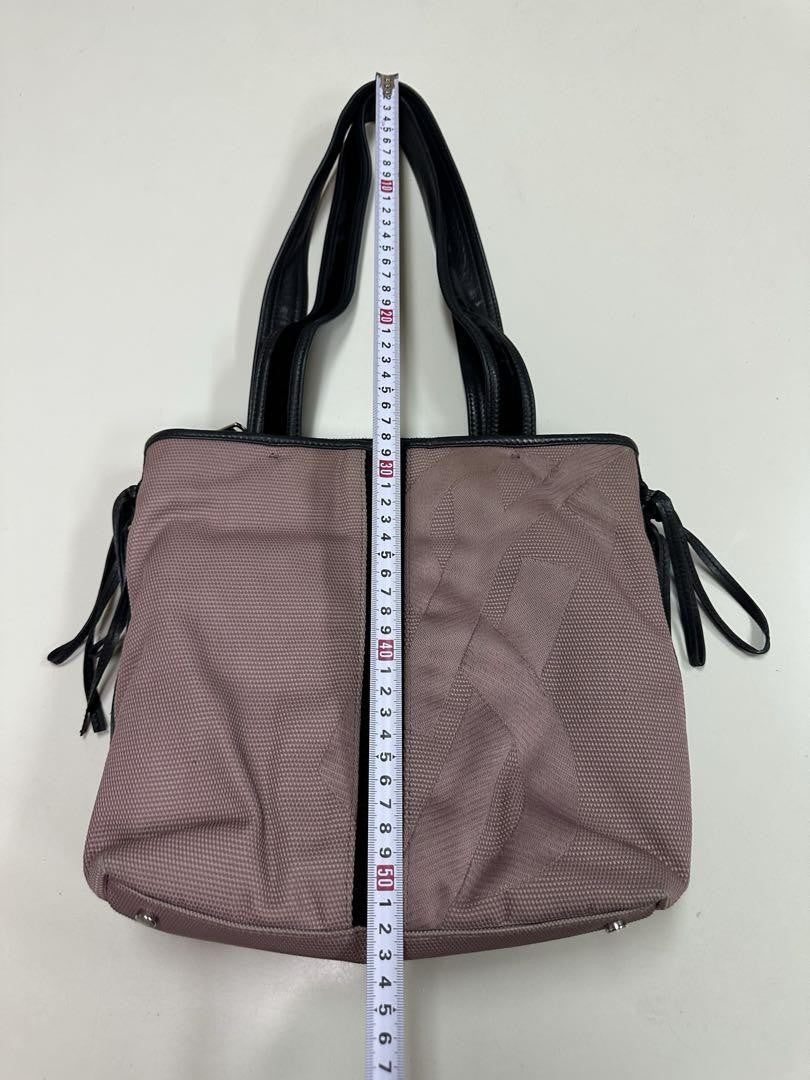 Saint Laurent Hand Bag Tote Purse Nylon Pink Authentic