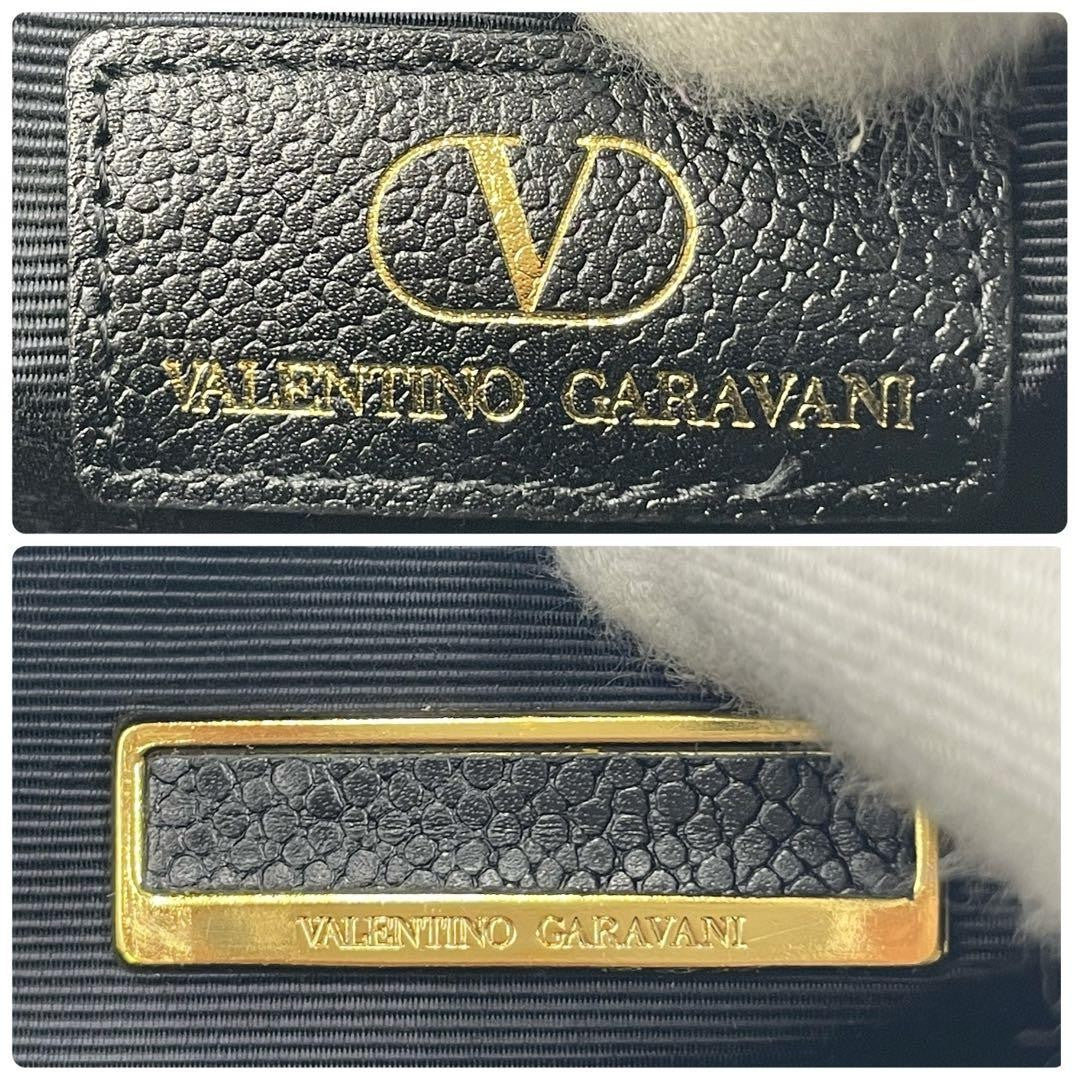 Valentino Garavani Mini Boston Hand Bag Tote Purse 2way Leather Black Authentic