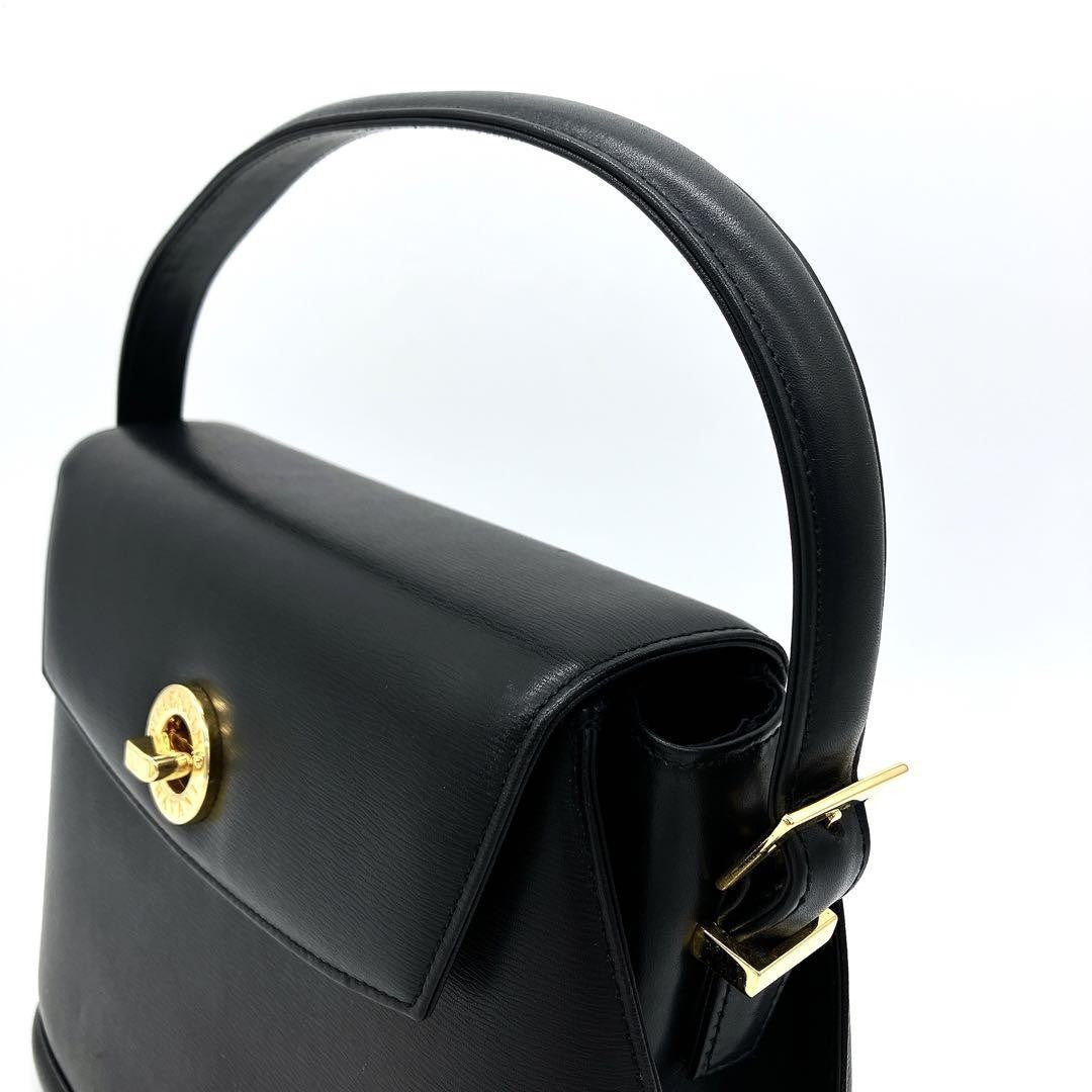 Valentino Garavani Hand Bag Tote Purse 2way Leather Black Authentic