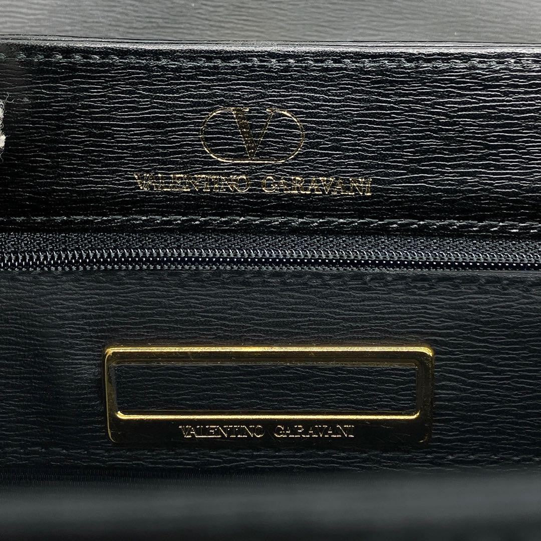 Valentino Garavani Hand Bag Tote Purse 2way Leather Black Authentic
